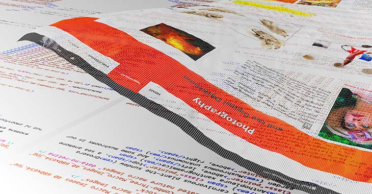 Illustration - code underlies webpages.