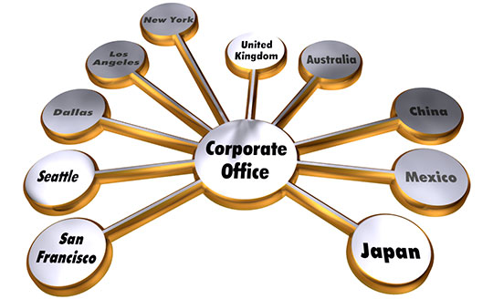 A Presentation Graphic Displays Present and Future Branch Offices