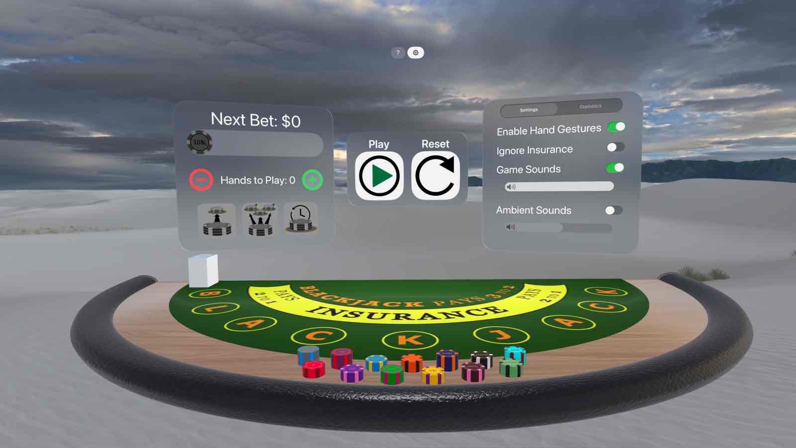 Blackjack Immersion Screenshot - Front View
