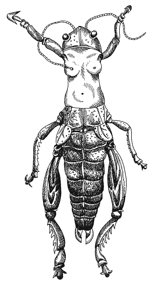 Like her doodles, Helen Gregory's tormentors tend to take on insect-like forms.