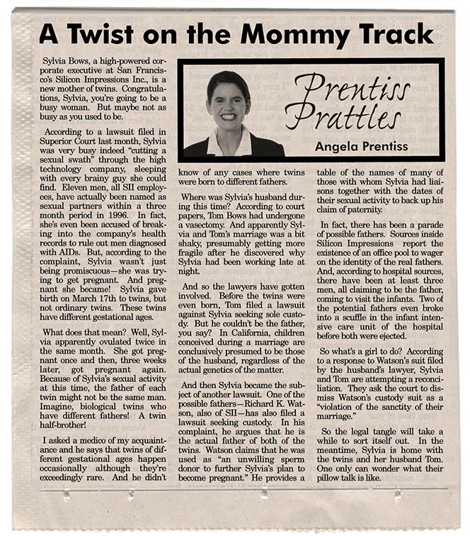 From the Company Therapist: a Catty Gossip Article Rocks Sylvia Bows