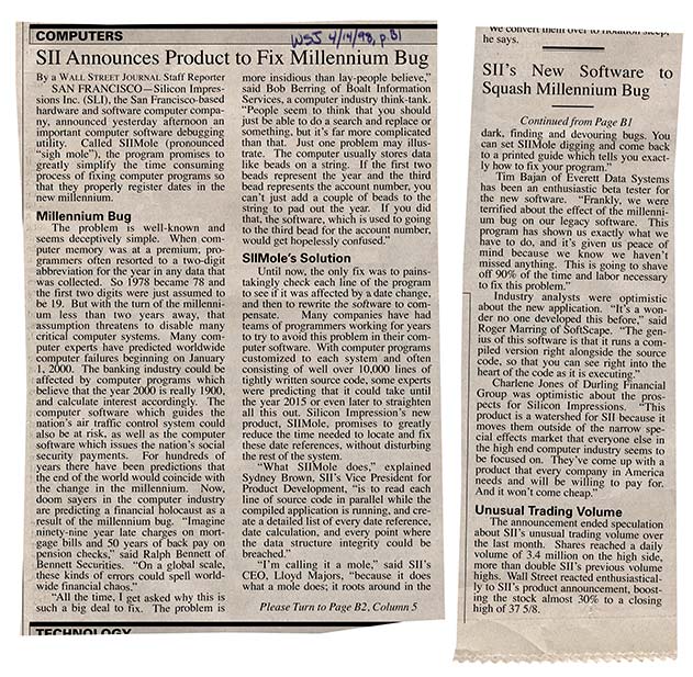 A Faux Wall Street Journal Article on the Year 2000 Bug